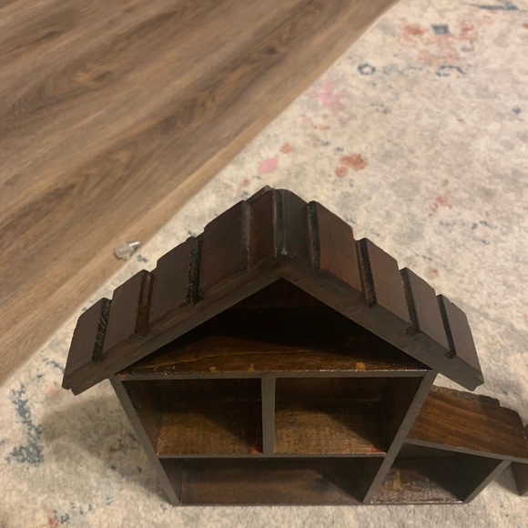 2 Vintage Wood House Shaped Trinket Knick Knack Display Shelf Miniatures - Picture 5 of 10